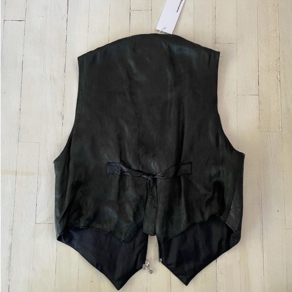 Reformation Vintage Black Leather Vest XS/S - Picture 2 of 2
